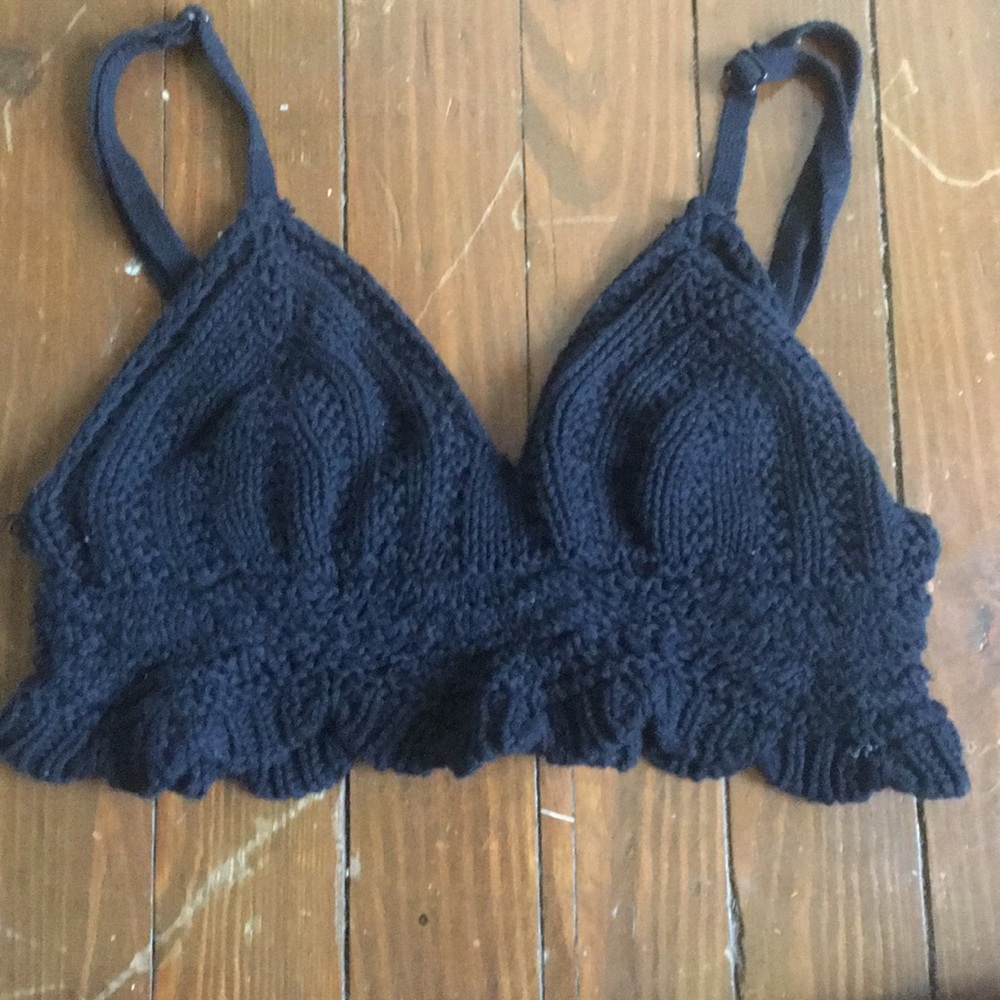 Knit black brallette